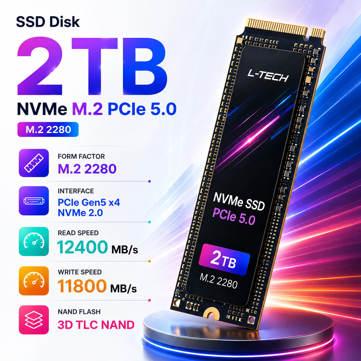 SSD Disk 2TB NVMe M.2 PCIe 5.0