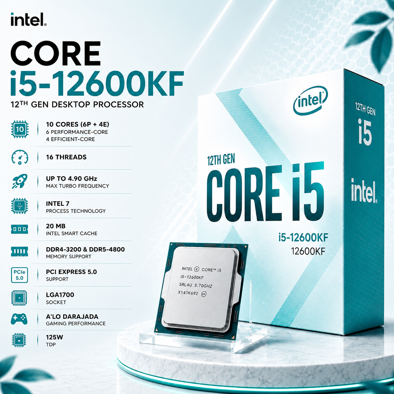 Intel Core i5-12600KF Desktop Processor