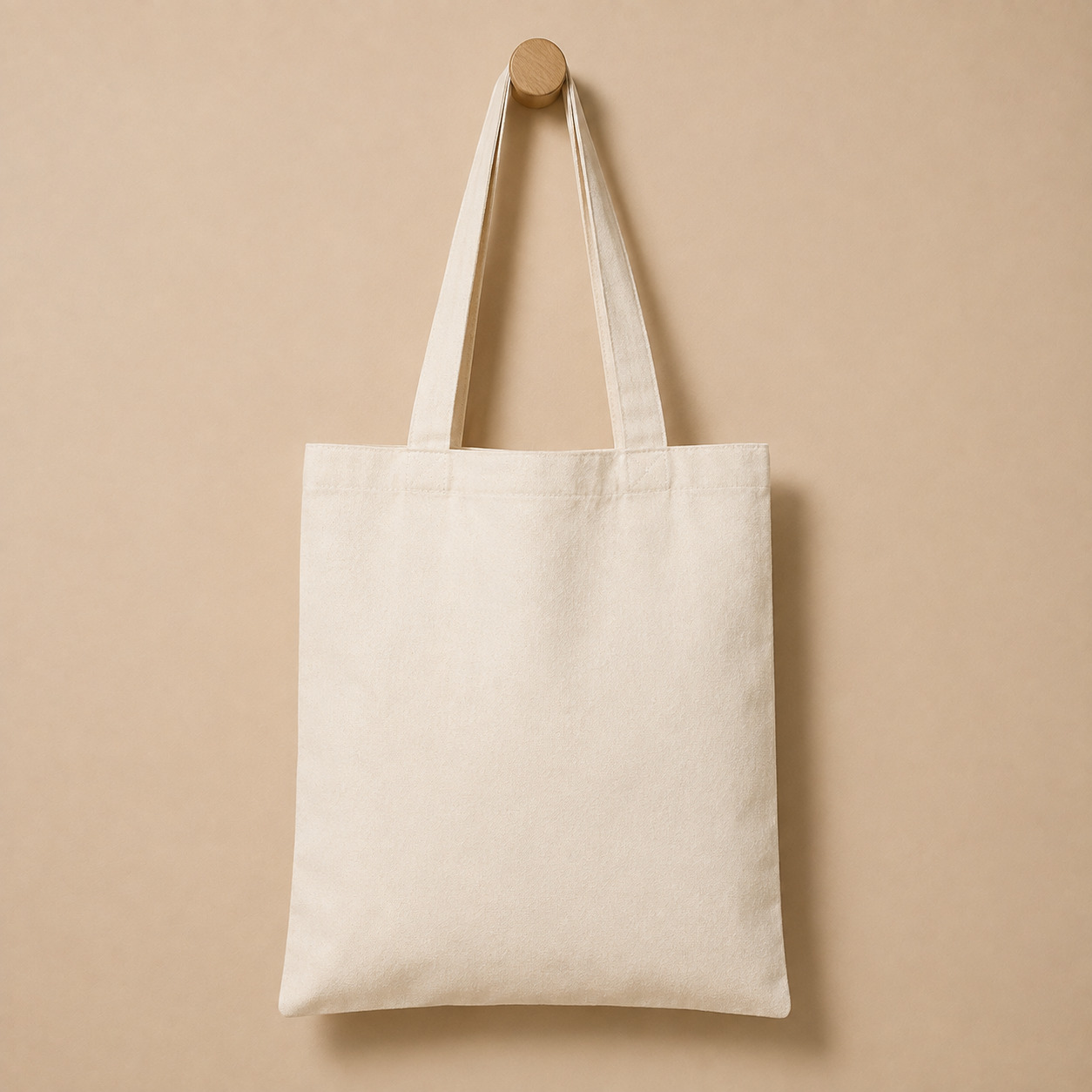Bo‘z sumka (shopper) – 100% paxta, oq (38×42 sm)