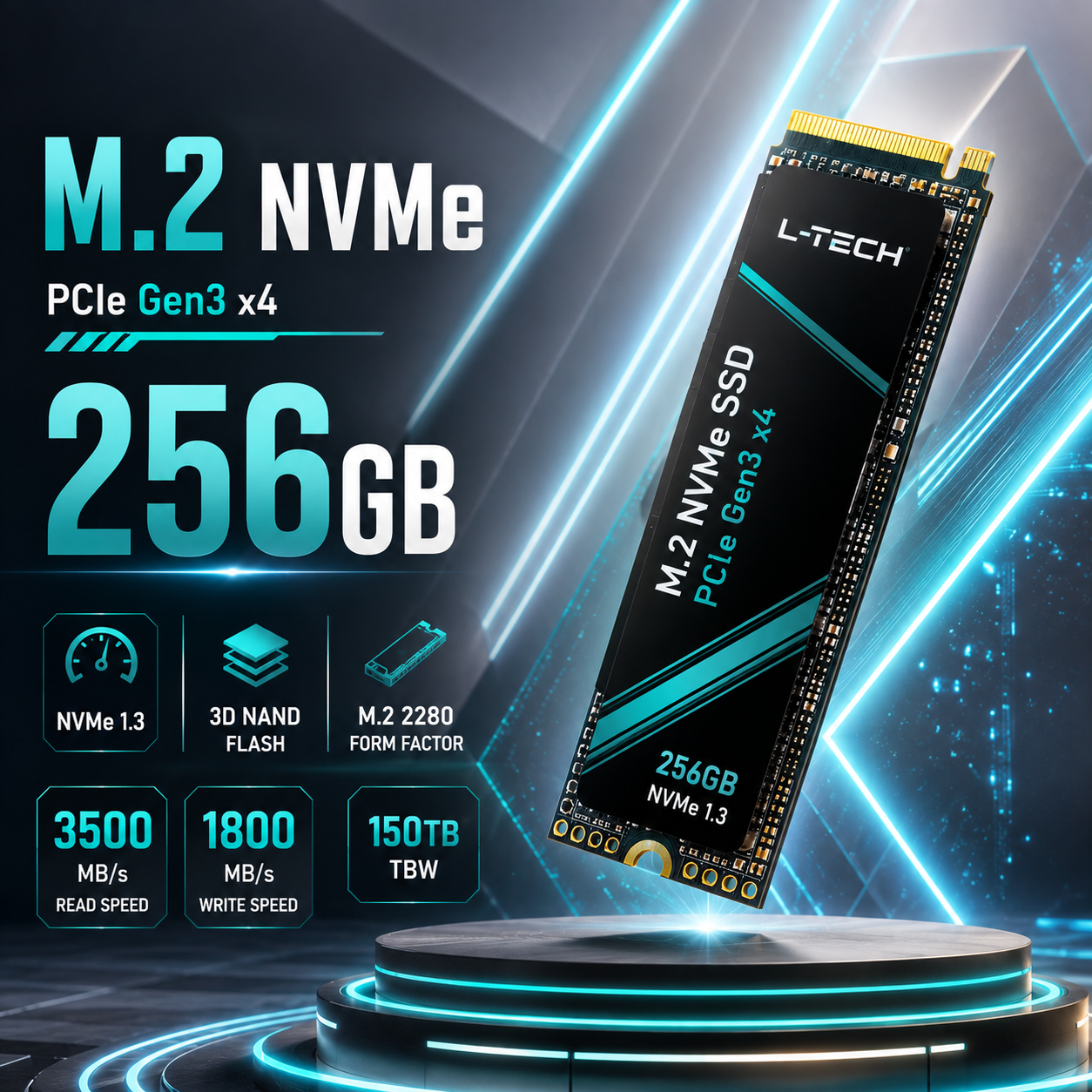 QATTIQ DISK | M.2 NVMe SSD 256GB PCIe Gen3 x4