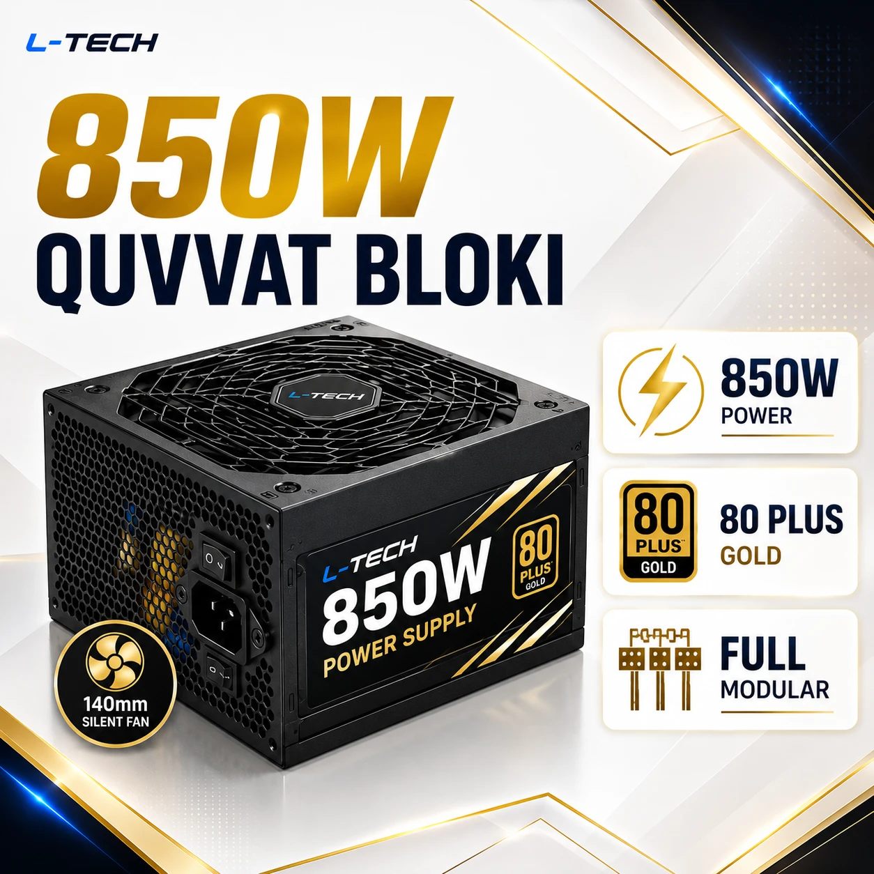 L-TECH 850W | PSU | Kompyuter Quvvat Bloki | БП (Блок Питания)
