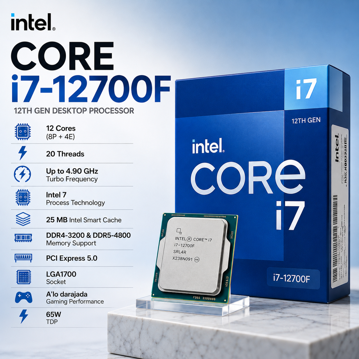 Intel Core i7-12700F Desktop Processor