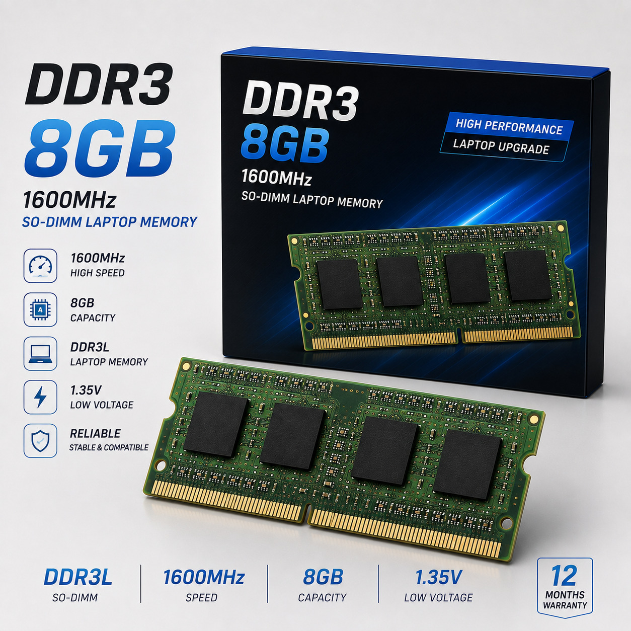 RAM DDR3 8GB 1600MHz SO-DIMM Laptop Memory