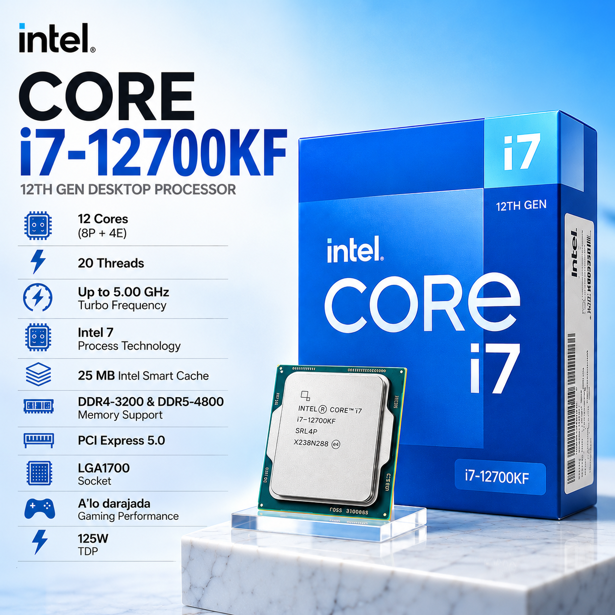 Intel Core i7-12700KF Desktop Processor