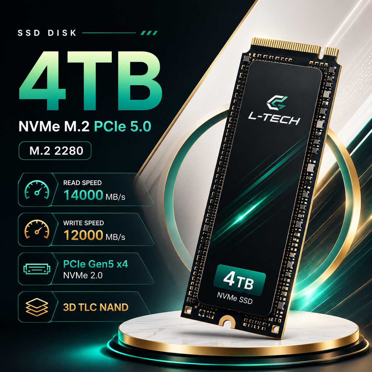 SSD Disk 4TB NVMe M.2 PCIe 5.0