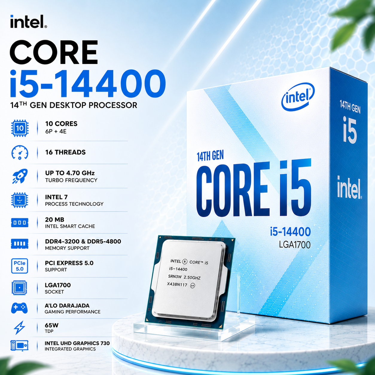 Intel Core i5-14400 Desktop Processor