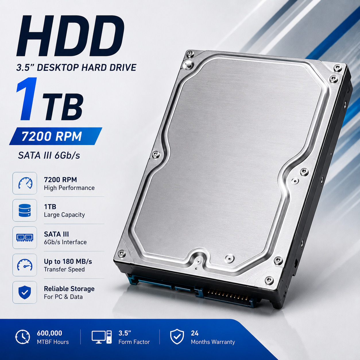 QATTIQ DISK | HDD 1TB 7200rpm 3.5 inch SATA III