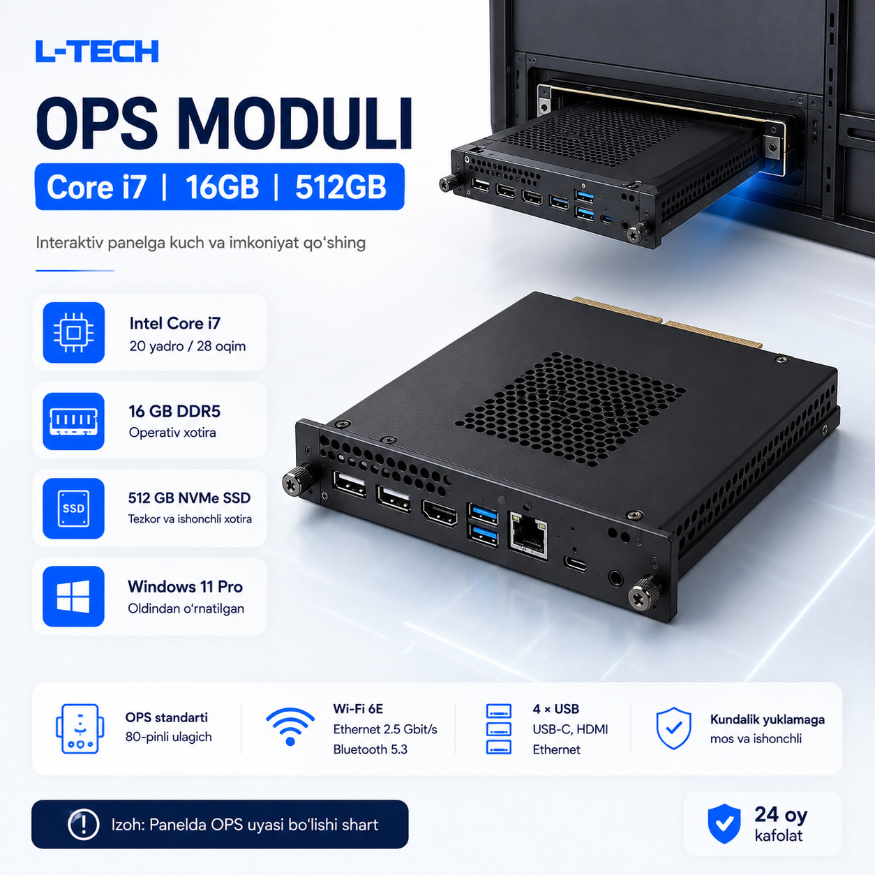 L-TECH OPS Moduli | Core i7 | 16GB | 512GB