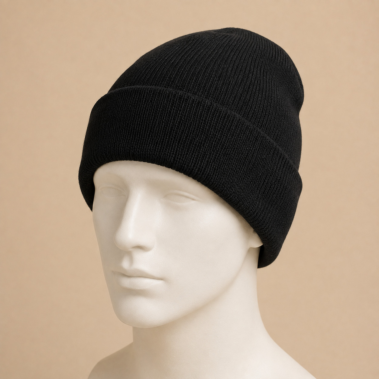 Trikotaj shapka – qishki, bir tusli, unisex