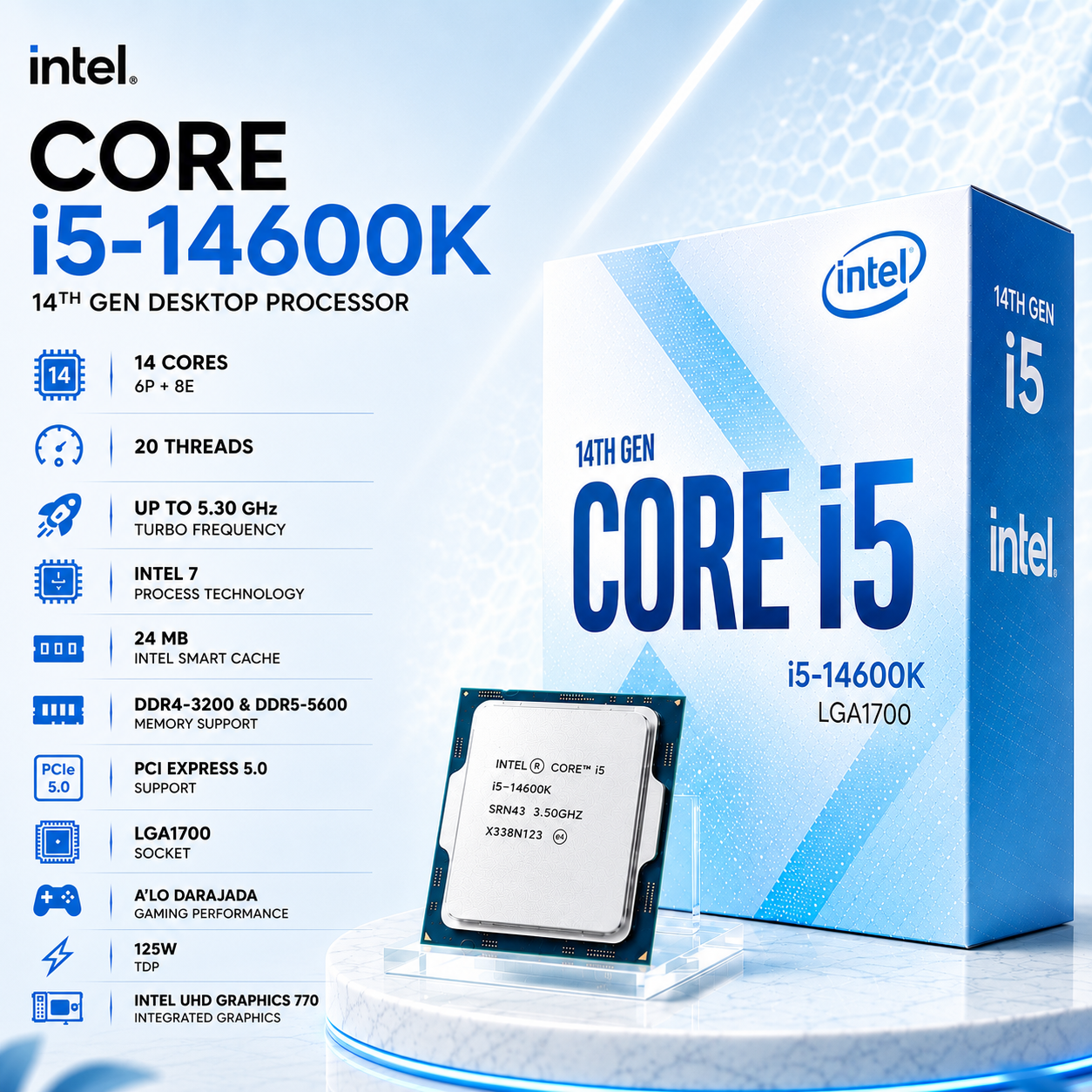 Intel Core i5-14600K Desktop Processor