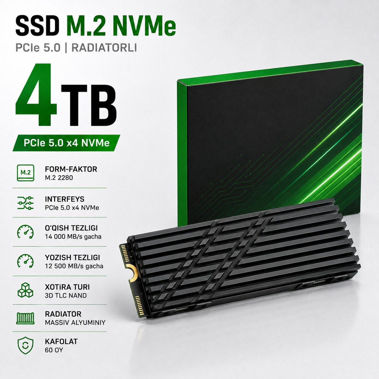 SSD M.2 NVMe 4TB PCIe 5.0 | radiatorli