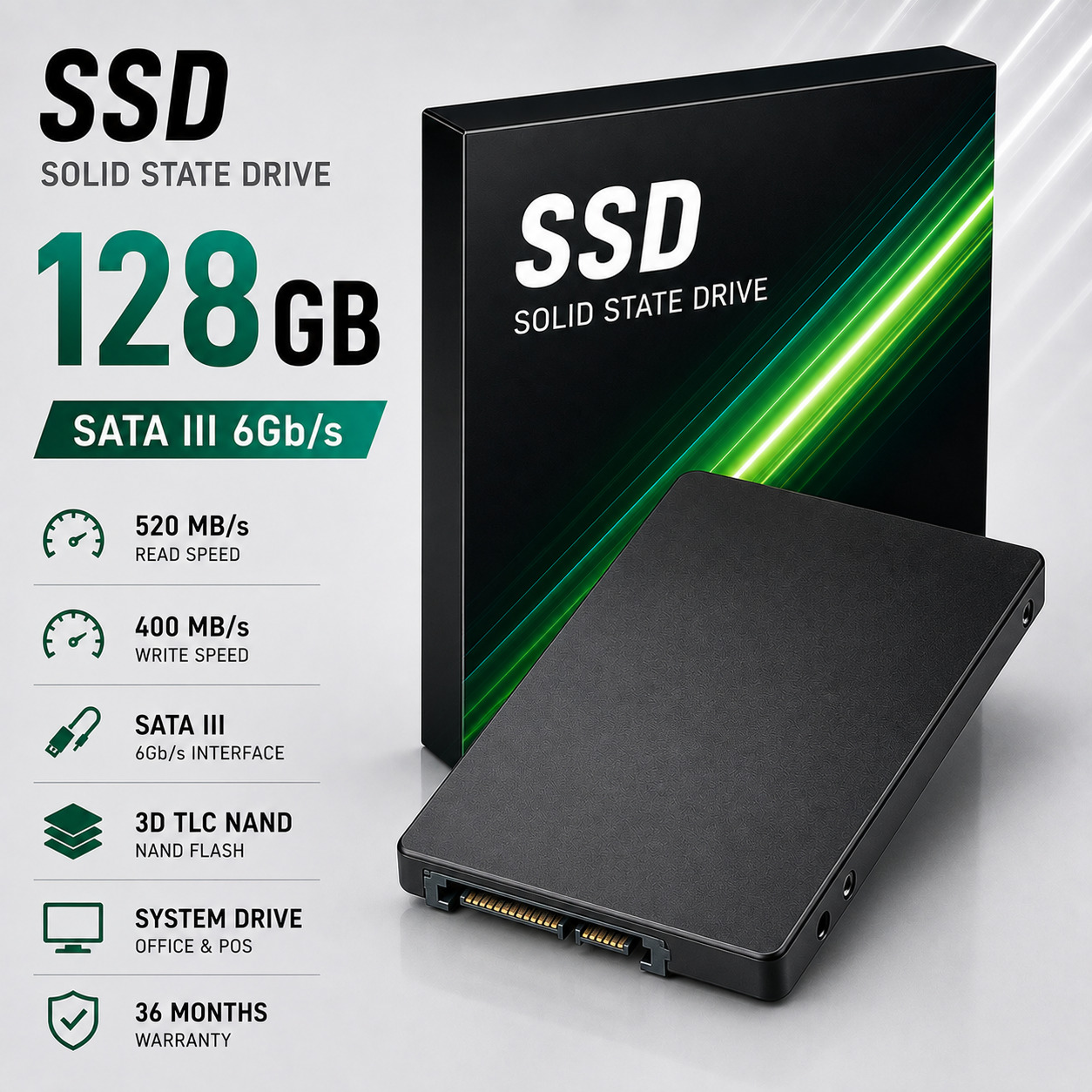 SSD 128GB SATA III 2.5 inch | tizim diski