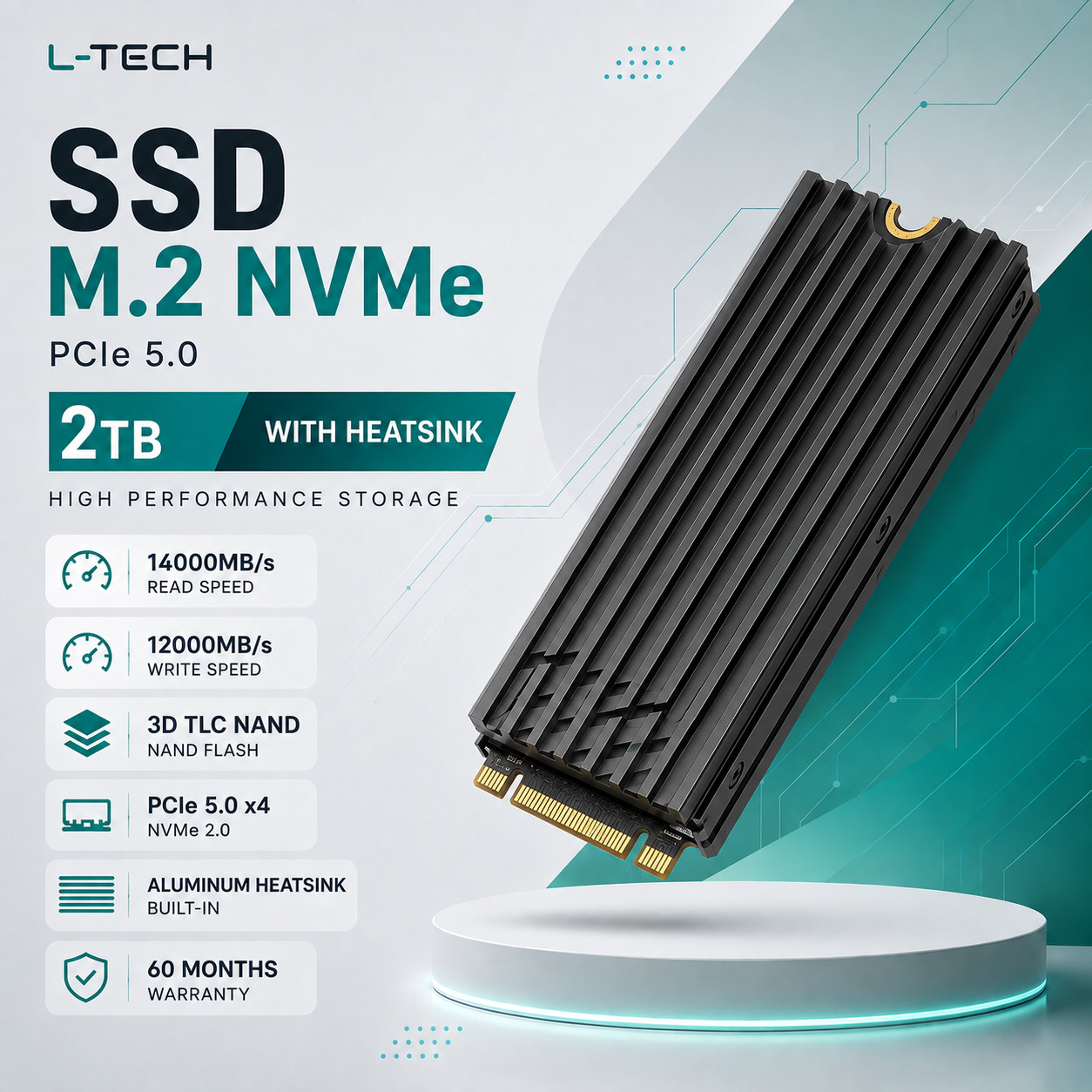 SSD M.2 NVMe 2TB PCIe 5.0 | radiatorli