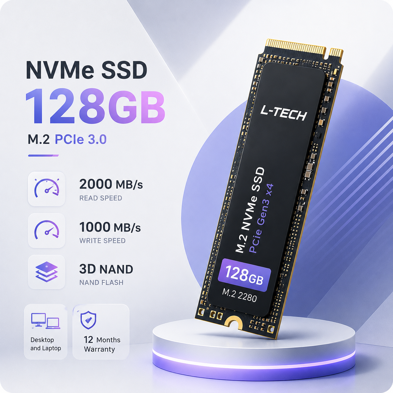 QATTIQ DISK | NVMe SSD M.2 PCIe 3.0 128GB