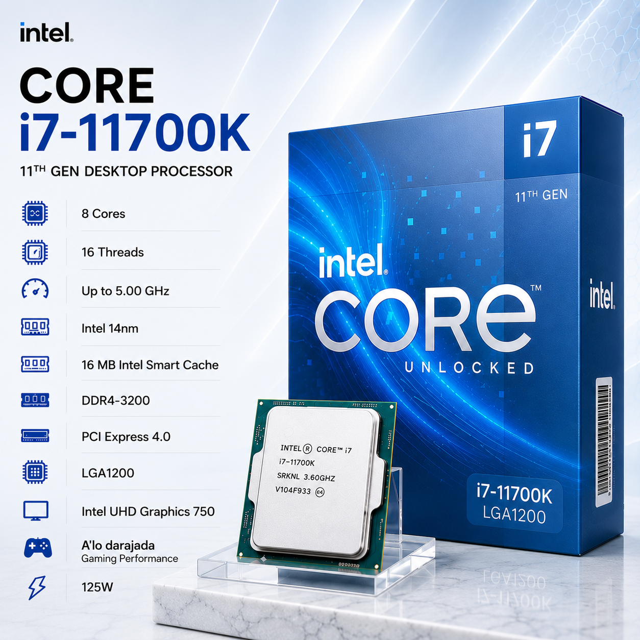 Intel Core i7-11700K Desktop Processor