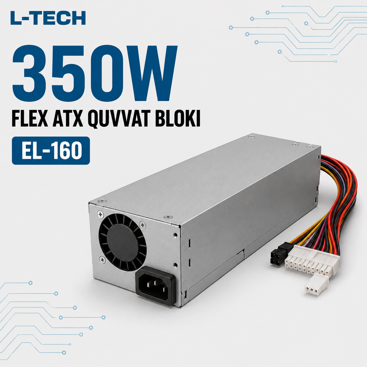L-TECH 350W Flex ATX Quvvat Bloki | 1U server va kassa uchun