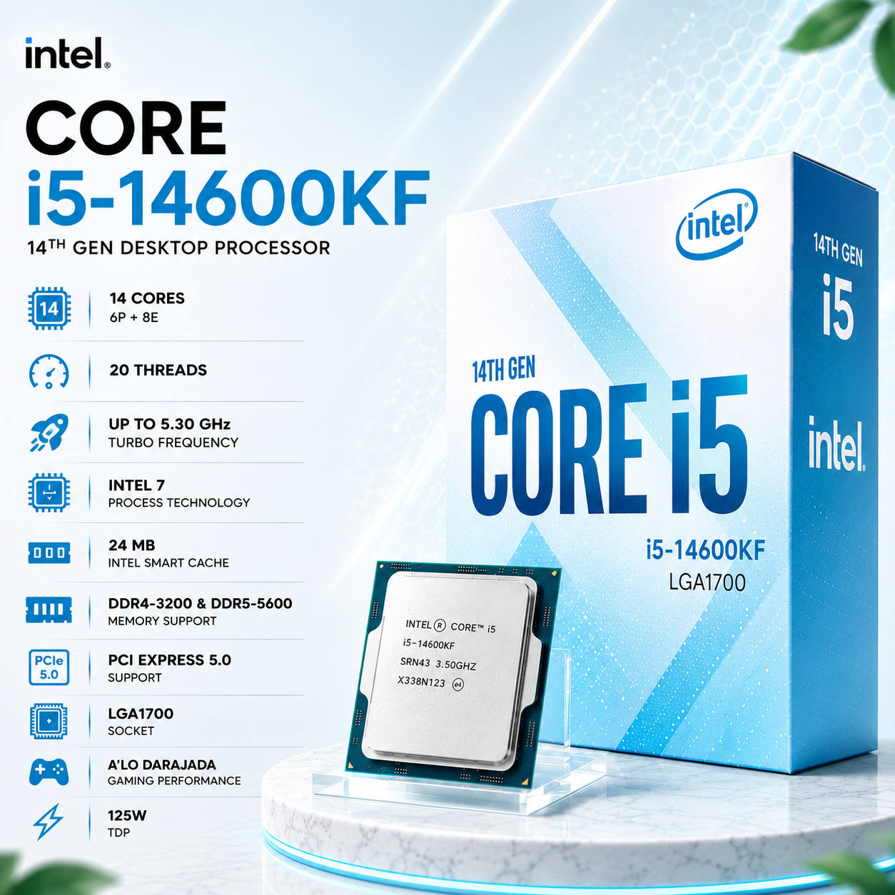 Intel Core i5-14600KF Desktop Processor