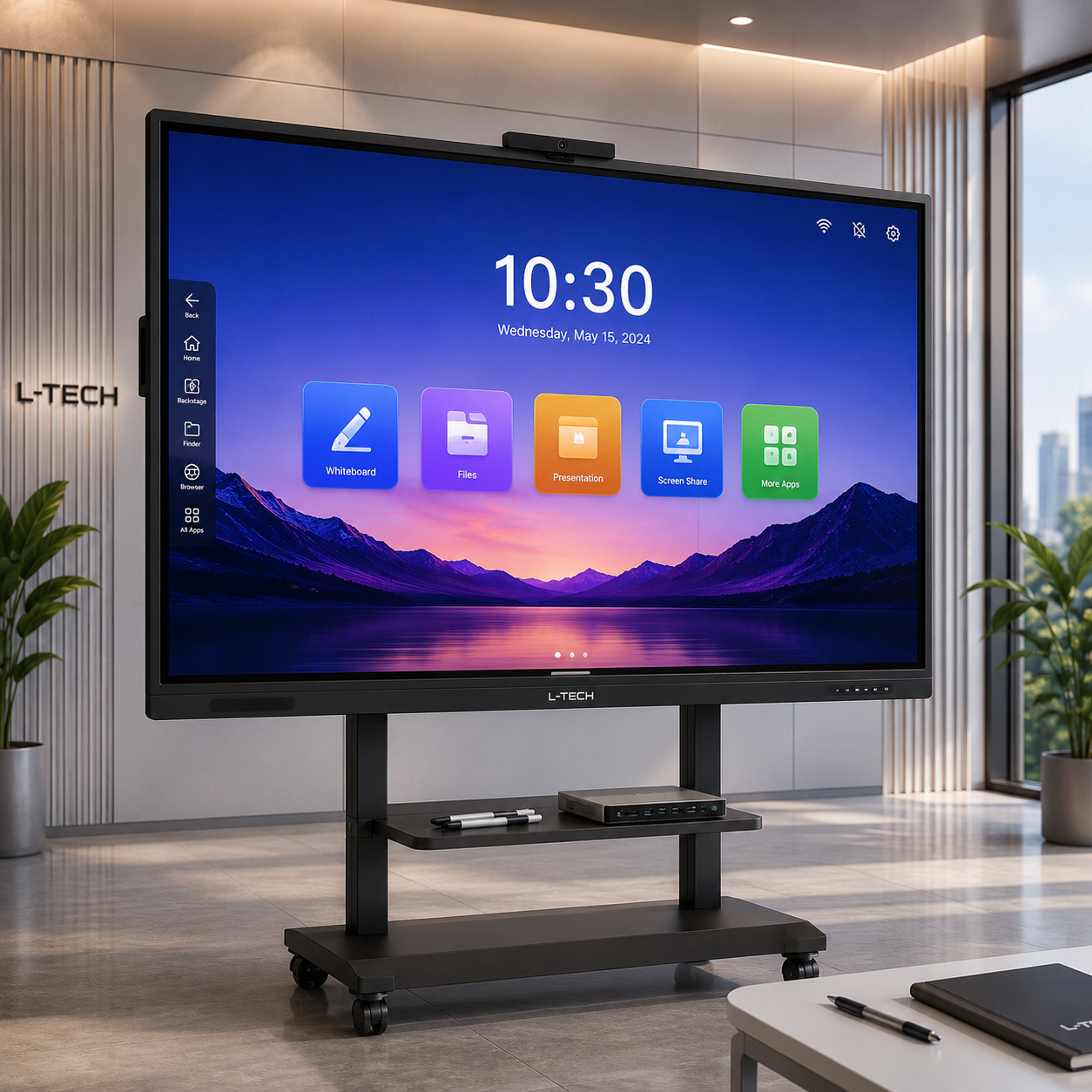 L-TECH Interactive Flat Panel 75 inch 4K UHD 20-Point Touch | Android 14 | Intel Core i5 OPS | 8GB RAM | 256GB SSD