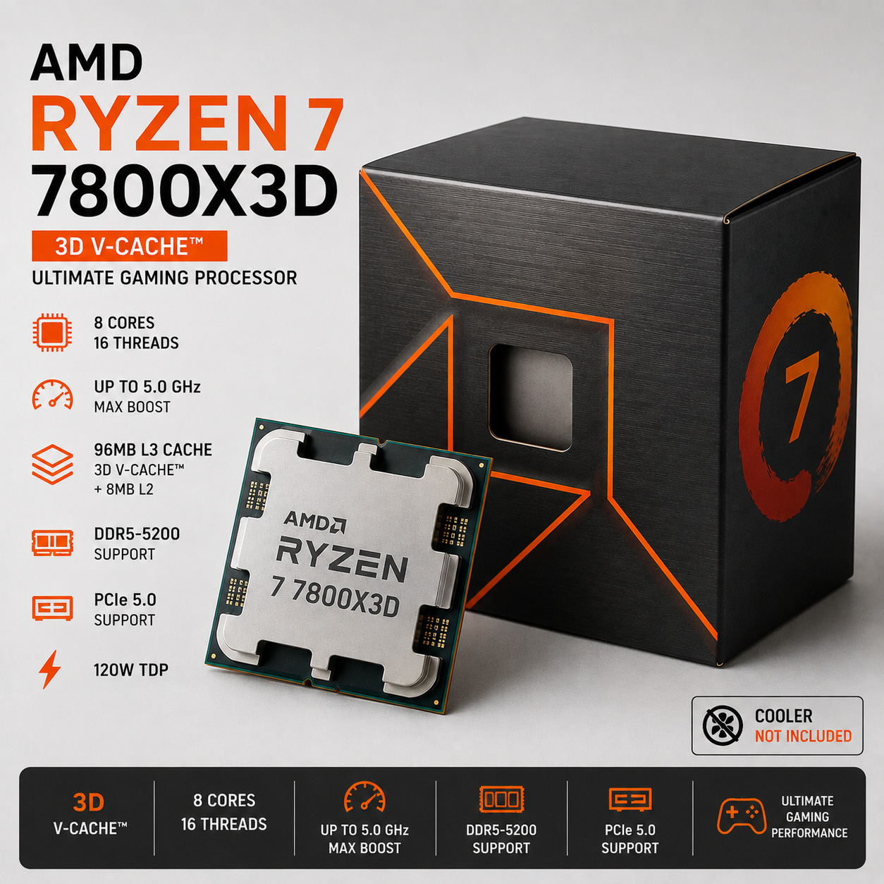 AMD Ryzen 7 7800X3D Desktop Processor | 3D V-Cache | AM5