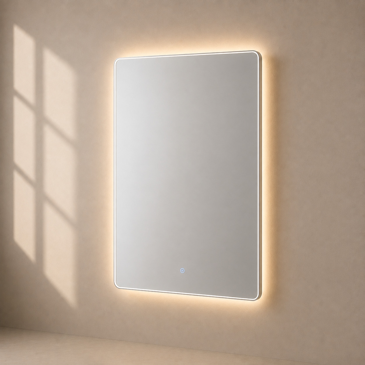 Devor ko‘zgusi – LED yoritgichli, tumanlanmaydigan (70×4×90 sm)
