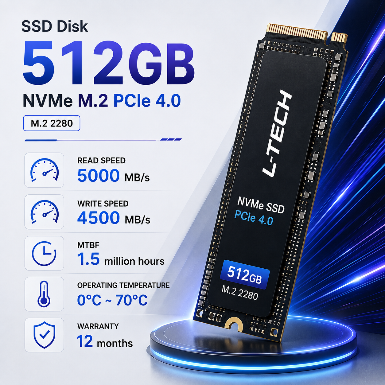 SSD Disk 512GB NVMe M.2 PCIe 4.0