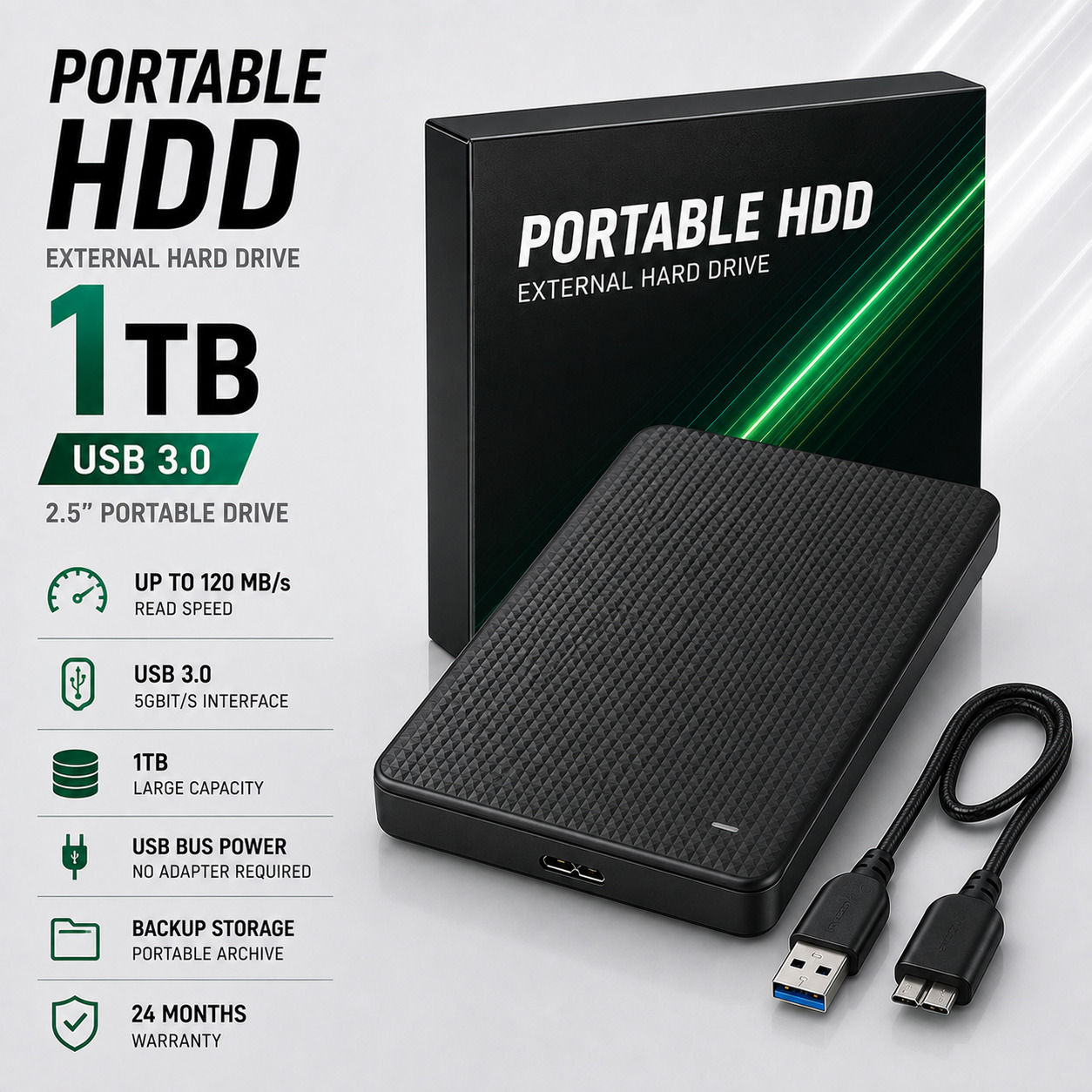 Tashqi HDD 1TB USB 3.0 2.5 inch | Portativ qattiq disk