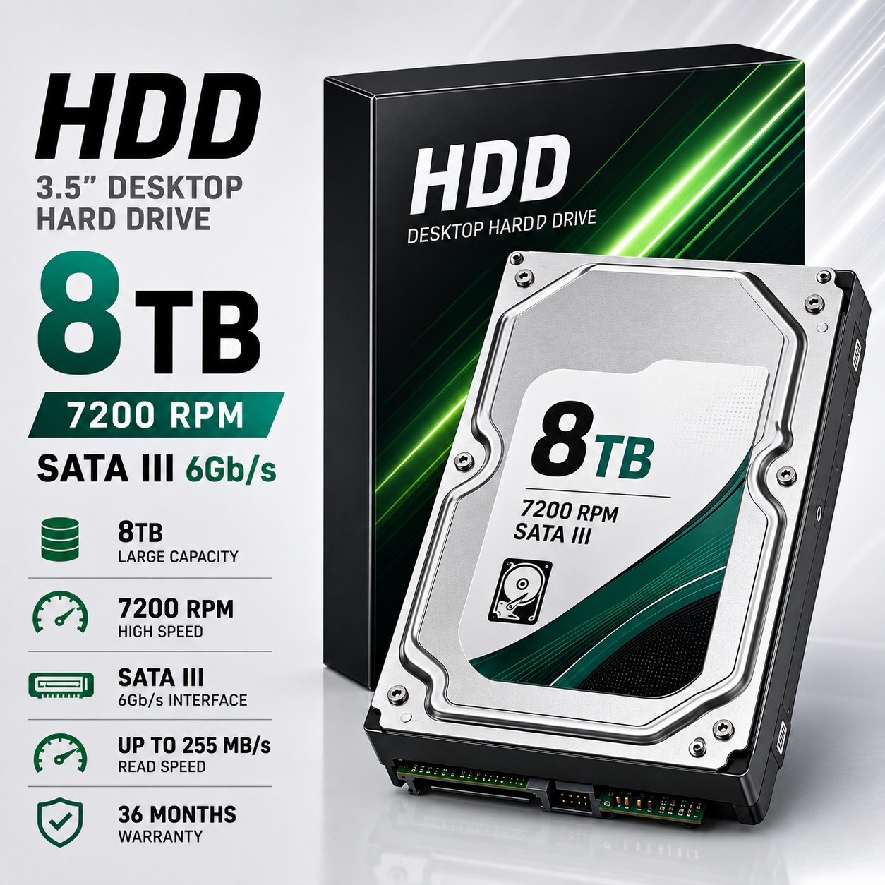 QATTIQ DISK | HDD 8TB 7200rpm 3.5 inch SATA III