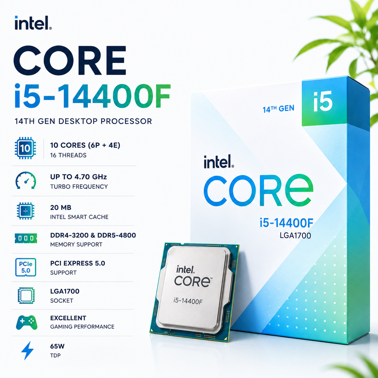 Intel Core i5-14400F Desktop Processor