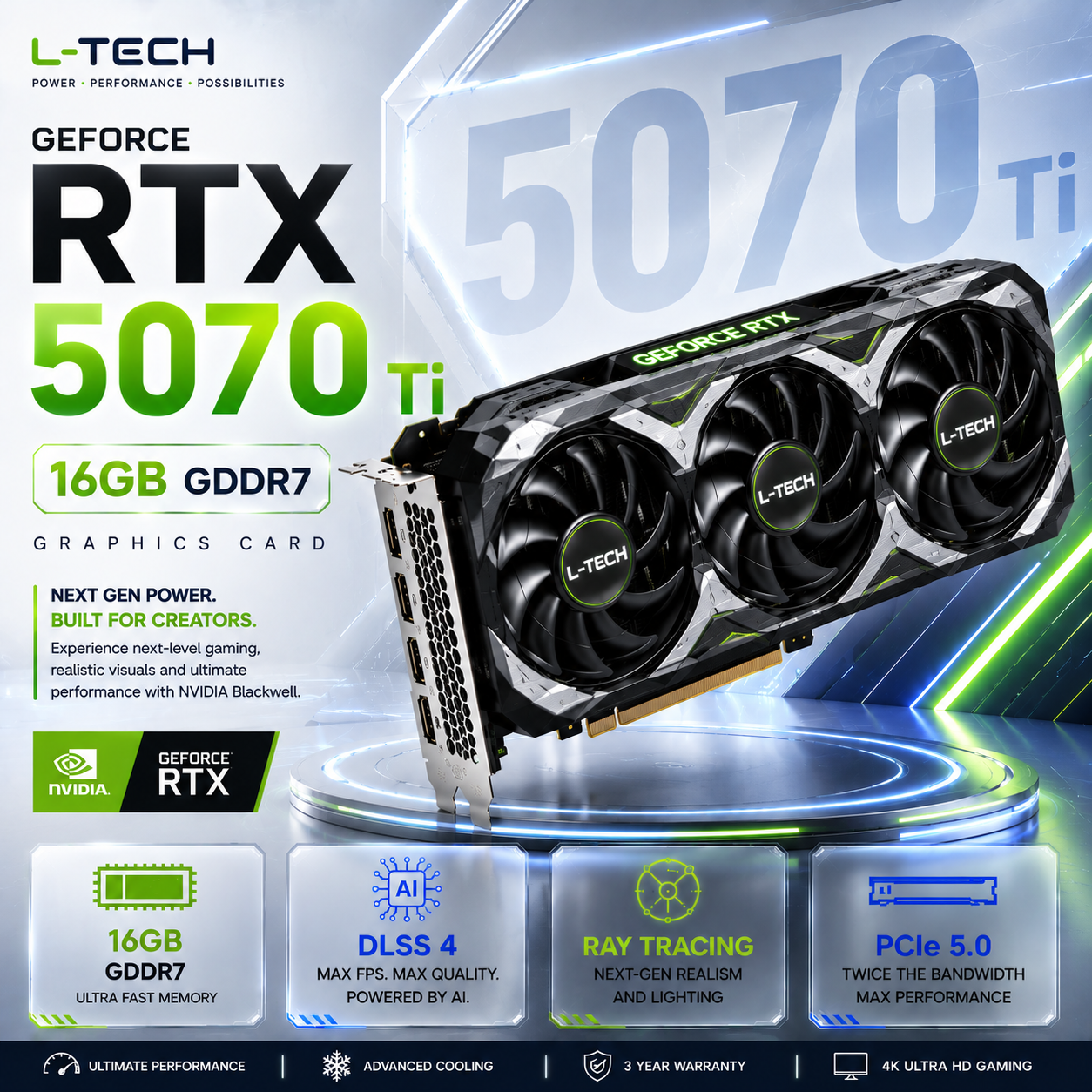NVIDIA GeForce RTX 5070 Ti 16GB GDDR7 Graphics Card