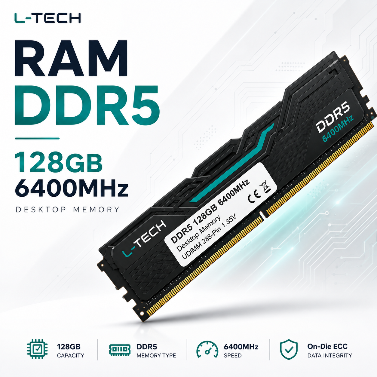 RAM DDR5 128GB 6400MHz Desktop Memory