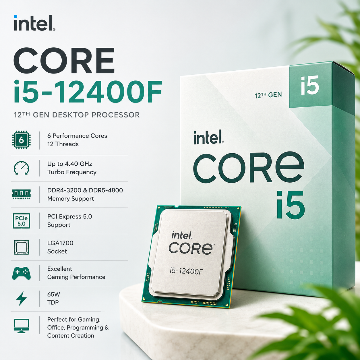 Intel Core i5-12400F Desktop Processor