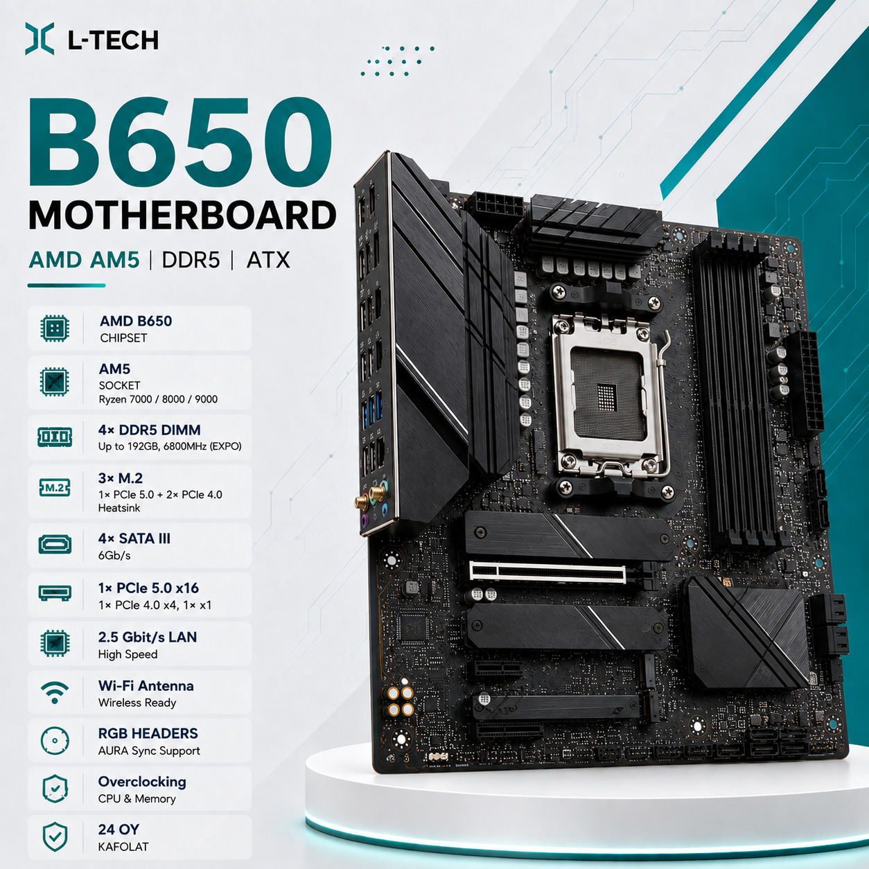 L-TECH B650 DDR5 Motherboard | AMD AM5 | ATX