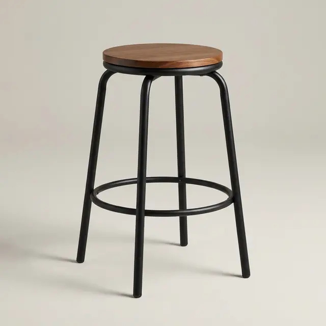 Bar stuli – loft, metall karkas, suyanchiqsiz (38×38×76 sm)
