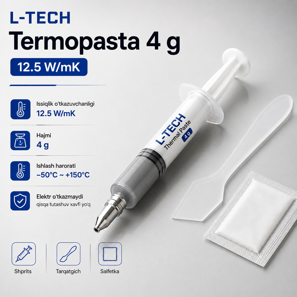 L-TECH Termopasta 4 g | 12.5 W/mK