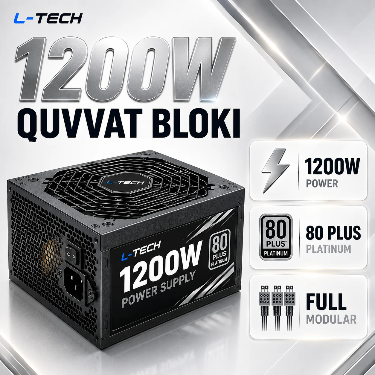 L-TECH 1200W | PSU | Kompyuter Quvvat Bloki | БП (Блок Питания)