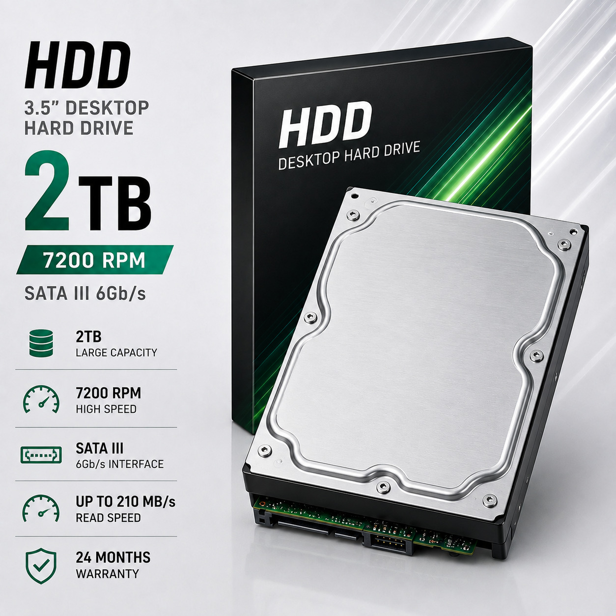 QATTIQ DISK | HDD 2TB 7200rpm 3.5 inch SATA III