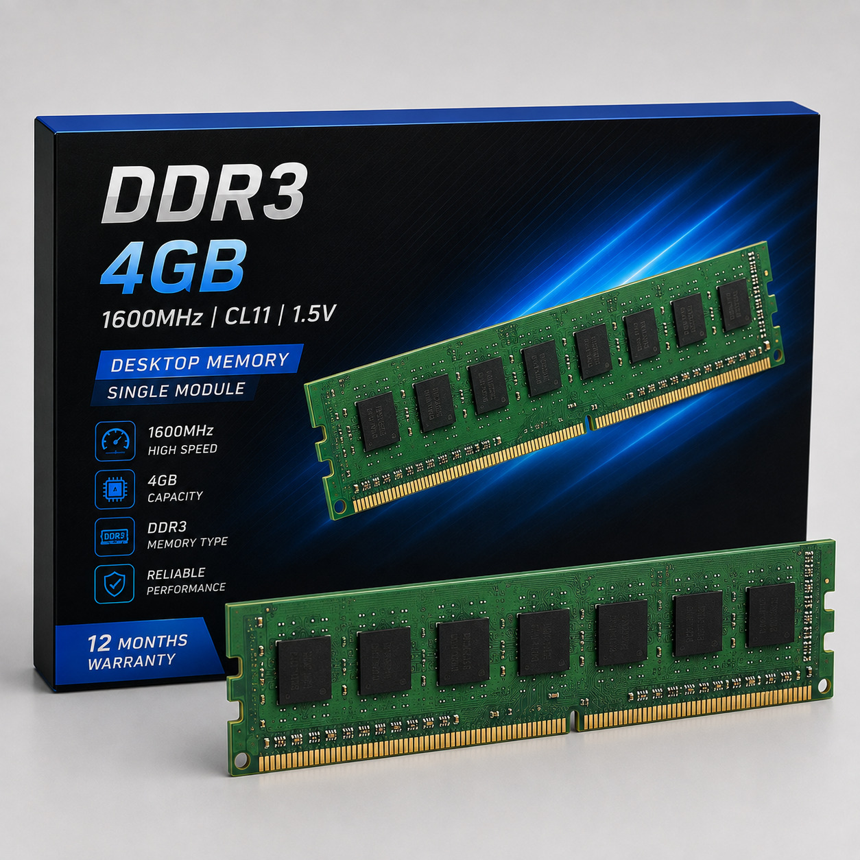RAM DDR3 4GB 1600MHz Desktop Memory
