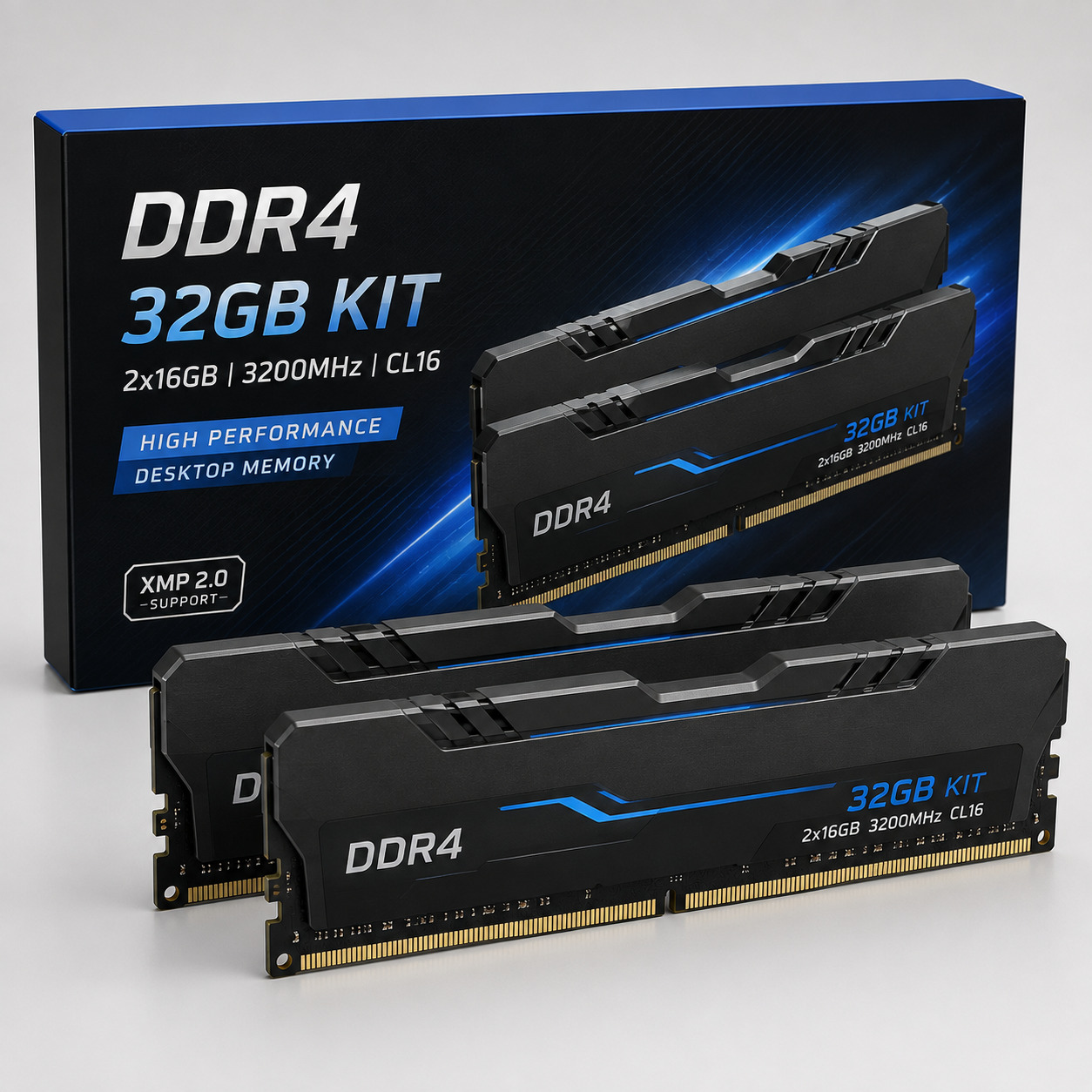 RAM DDR4 32GB (2×16GB) 3200MHz Desktop Memory Kit