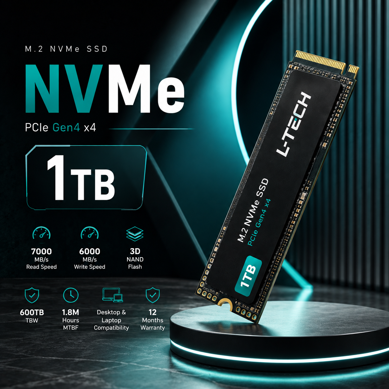 QATTIQ DISK | M.2 NVMe SSD 1TB