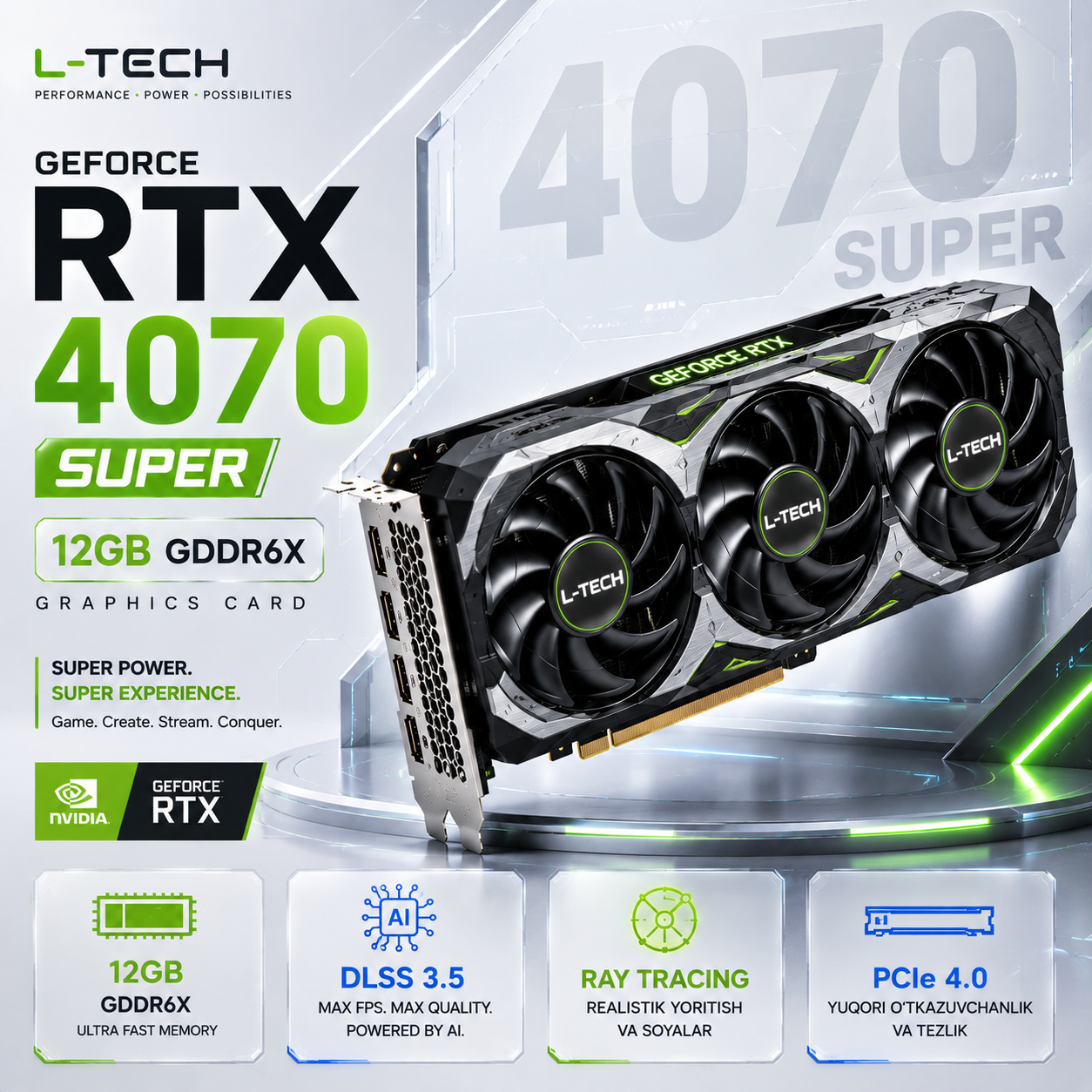NVIDIA GeForce RTX 4070 SUPER 12GB GDDR6X Graphics Card